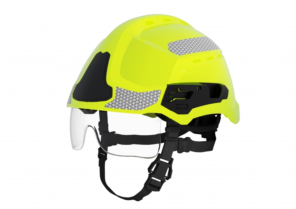 Záchranářská přilba Gallet F2 XR pro technické zásahy s integrovanými brýlemi